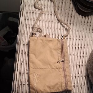 L.L. Bean Small Crossbody Wristlet in Light Yellow/Tan